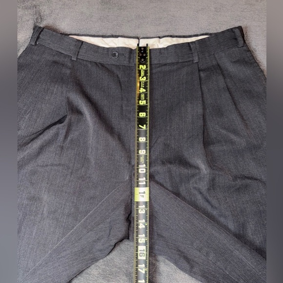 Nordstrom Size 36R/33L Grey 100% Wool Made in USA Business Wedding Dress Pants - Picture 7 of 12